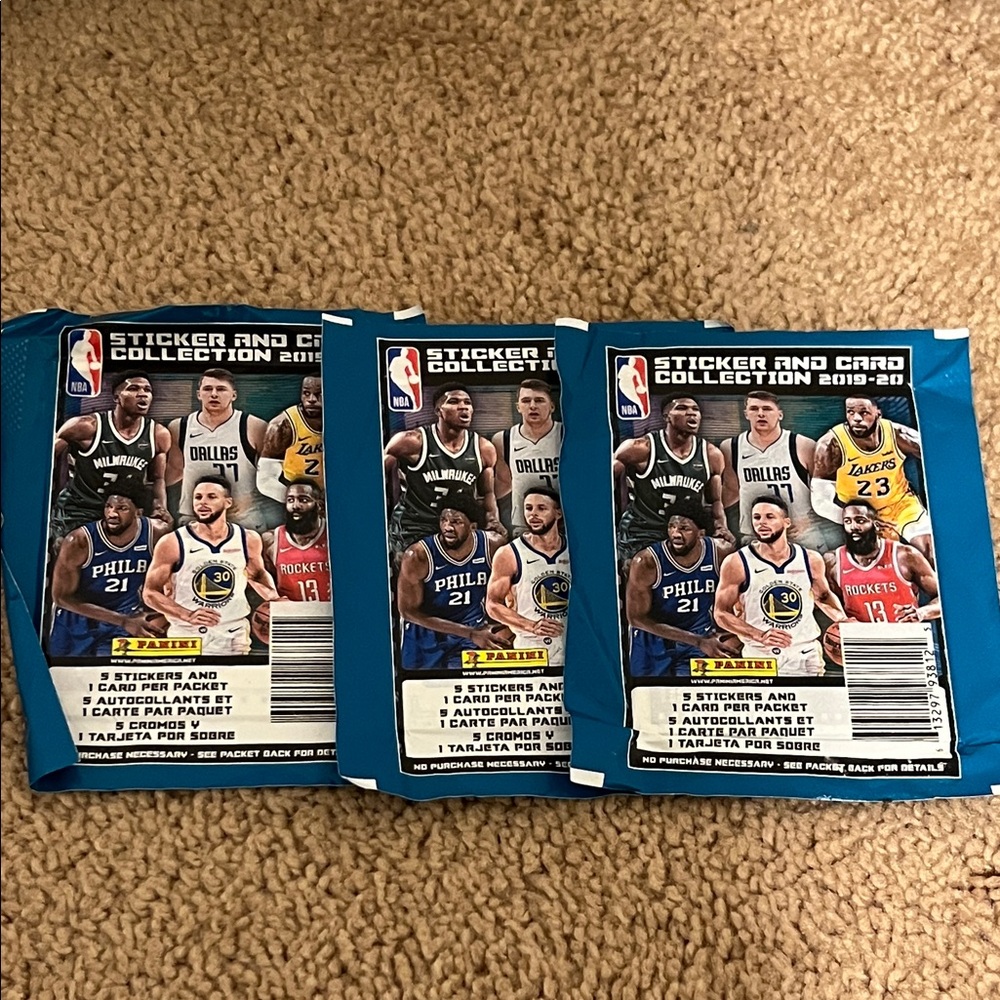 15 Factory Sealed Packs 2019-20 NBA Panini Sticker & Card Collection New
